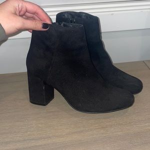 Black suede booties